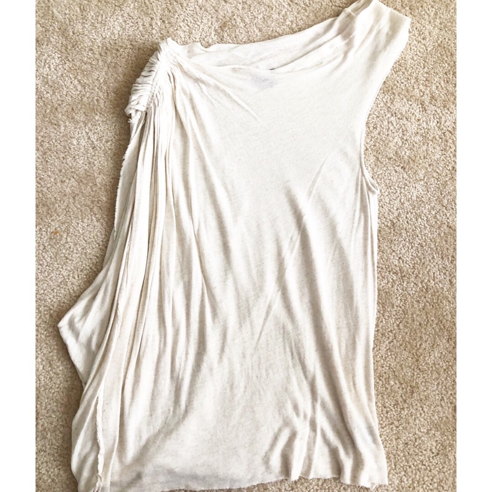 Anthropologie asymmetrical top with raw hem